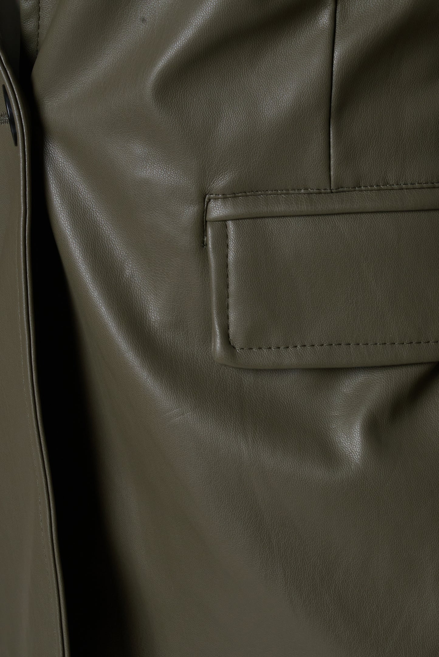 Fawn Nikki Faux Leather Blazer in Olive