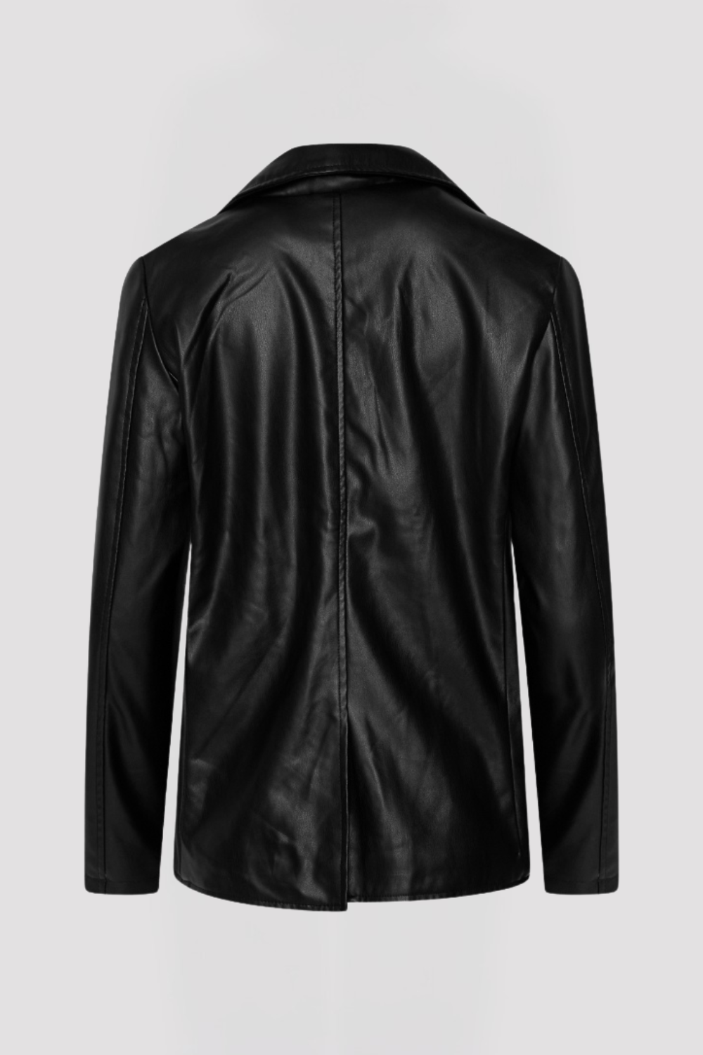 Fawn Nikki Faux Leather Blazer in Black
