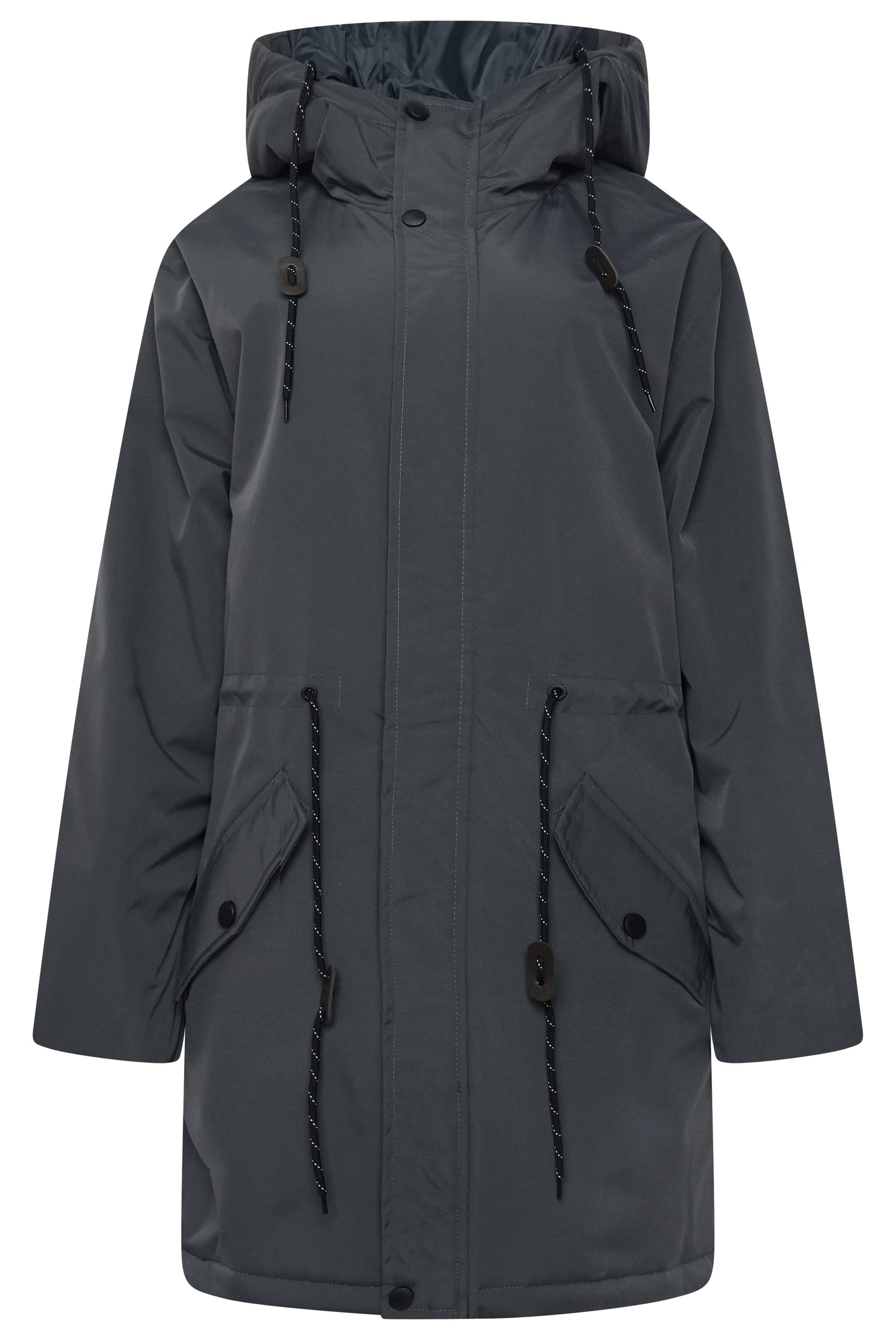 Fawn Bobbie Unisex Padded Coat in Dark Grey